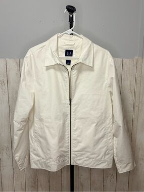 GAP Men's Off-White Lightweight Zip Shirt Jacket